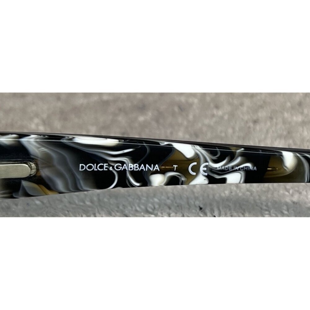 Dolce & Gabbana DD 1150 765 Black Marble Rectangular Eyeglasses Frames 53-15-135 - Picture 6 of 7
